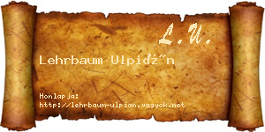 Lehrbaum Ulpián névjegykártya